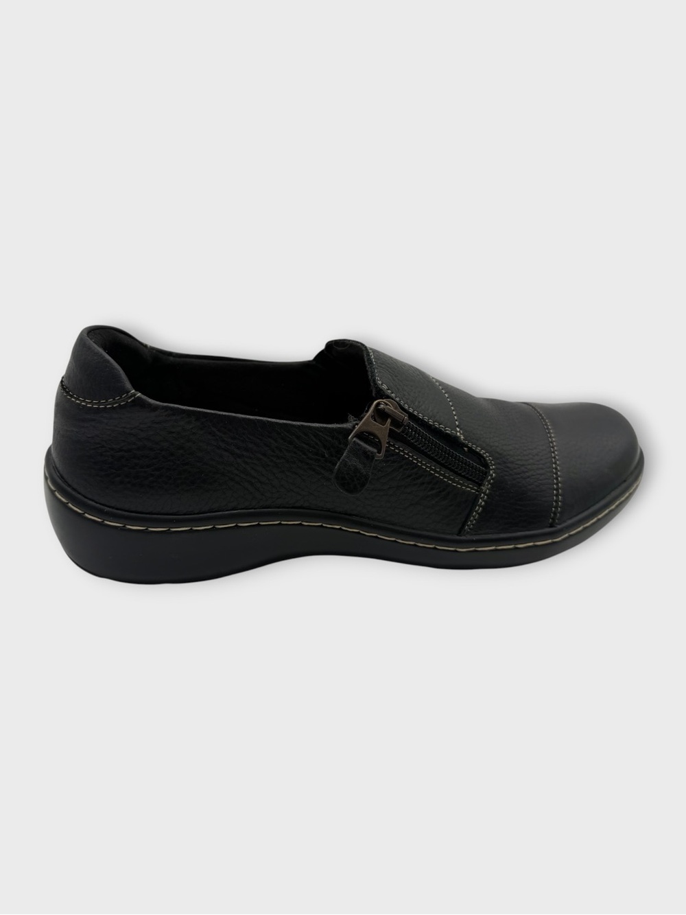 Clark’s Cora Harbor Slip On Flats New Women’s Size 11 Black Leather Nice!!